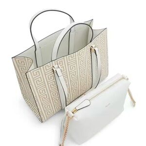 ALDO NINETONINE Tote /Satchel  & White Crossbody Purse - 2 pc Handbag Set